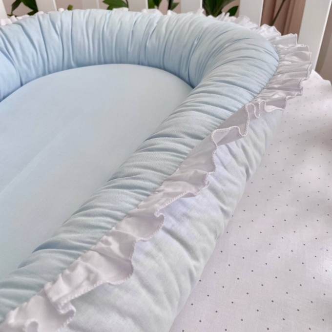 Baby Nest cu doua fete alb-albastru (3)